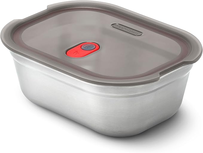BLACK + BLUM Microwavable Stainless Steel Lunch Box | Multi-Function, Vacuum Sealed Container for Healthy Food | Portable and Stackable Food Storage for Office and Outdoor | 40 oz / 1200 ml | Leak Proof & Airtight, Durable & Reusable, Stackable Food St...