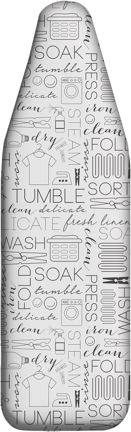 Simplify Ironing Board Cover | Scorch Resistant | Cotton | Thick Padding | Stretch Elastic Fit | Hook and Loop Fasteners | Cover ONLY | White