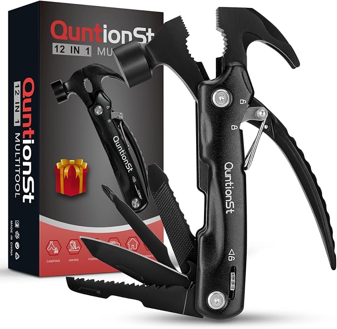Birthday Gifts for Men,12-in-1 Hammer Multitool,Christmas Stocking Stuffers for Him Adults Dad Husband Boyfriend, Camping Essentials Mens Gift for Him,Mini Multi Tool (Hammer)