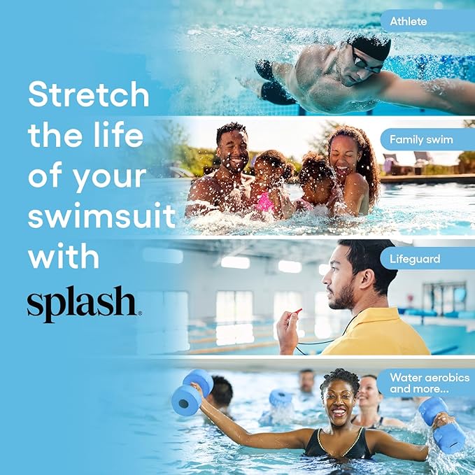 Splash Swimwear Natural Liquid Laundry Detergent, Wetsuit Cleaner 3 x 9.5oz | Chlorine-Neutralizing Swimsuit Wash Removes Chlorine, Salt & Sunscreen Buildup, with Gentle Plant-Based Care for Swimwear
