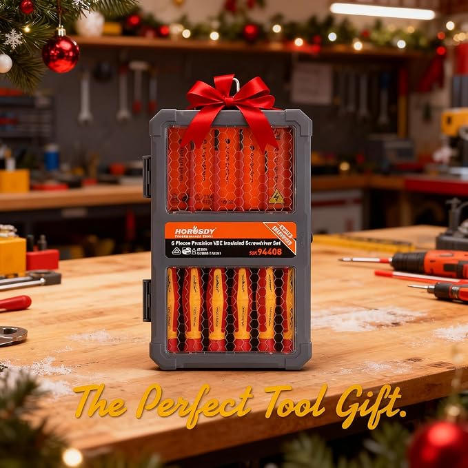 HORUSDY 1000V 6-Piece Mini Insulated Screwdriver Set, Magnetic Tip Mini Electrician Screwdriver Set Slotted(1.8mm,2.0mm2.5mm,3.0mm), Phillips: (PH00, PH0)