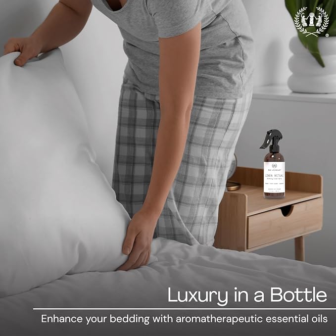 Muse Apothecary Linen Ritual - Aromatic, Soothing, and Relaxing Linen Mist, Laundry and Fabric Spray - Infused with Aromatherapy Essential Oils - 4 oz, Bergamot + French Lavender + Sandalwood, 2 Pack