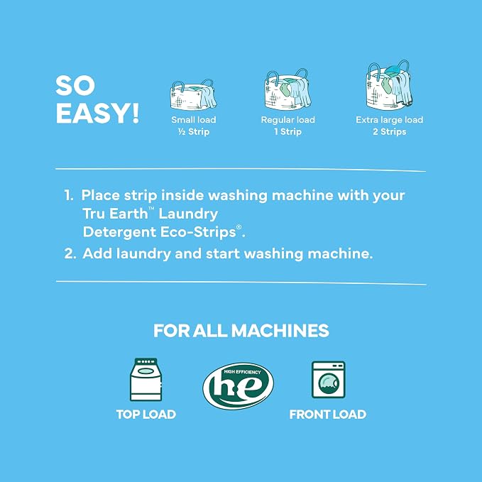 Tru Earth Fabric Softener Sheets for Washing Machine | Alternative to Fabric Softener Liquid and Pods | 80 Sheets | Fresh Linen