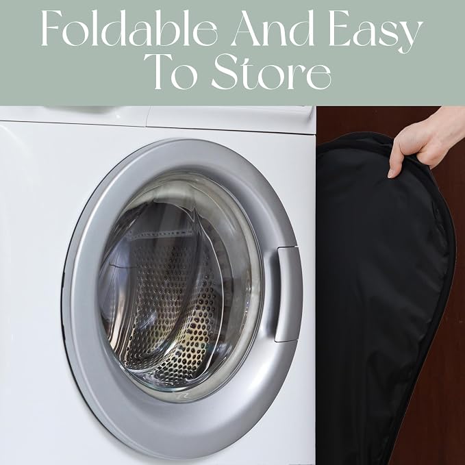 2 Pack Mesh Foldable Laundry Basket Up Laundry Hamper (Black + Grey) | 3 Compartments Up Mesh Hamper with Handles, Mesh Laundry Hamper for Laundry Room, Bathroom, Room, College Dorm or Travel