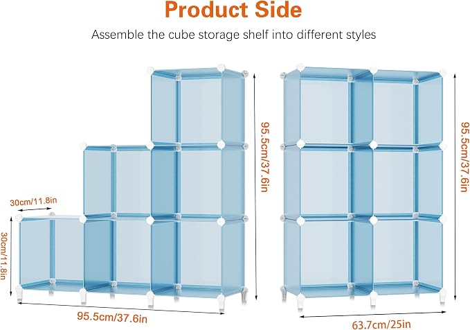 Portable Closet 6 Cube Closet Organizer and Storage Shelf Bookcase with Metal Hammer, Organizer Cabinet for Kids, Bedroom, Bathroom