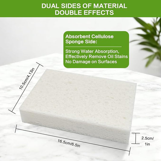 Scratch Scrub Sponge, 6 Kitchen Sponges for Cleaning Around the Home, Bathroom & More, Large Size Scratch-Free Dish Scrubber, Best for Nonstick Pots and Pans (4" x 6" x 1",Blueberry