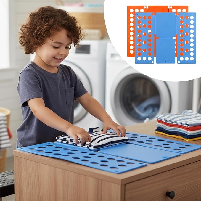 Shirt Folding Board,Small Size Clothes Folder Board Foldable Tool for Easy and Fast Folding (Orange)