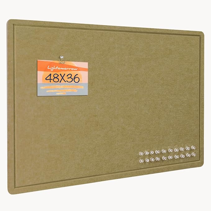 Felt Bulletin Board 24x18 inches, Decorative Pin Board for Home & Office | Cork Board Alternative for Wall with Push Pins, Display Mood Board for Photos, Notes & Reminders