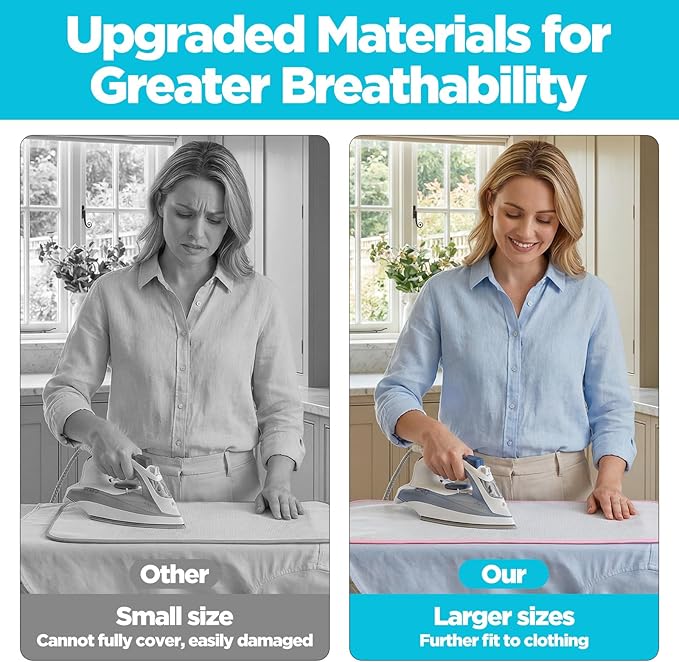 Oruola 2 Pcs Press Cloth – Ironing Cloth to Protect Clothes, Clothes Scorch-Saving Iron Protector Insulation Pad, Polyester Mesh Iron Pressing Mat for Easy Irons Sewing (Pink)