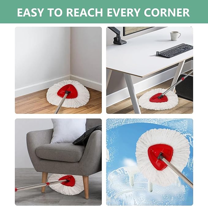 [ 5 Pack ]Mop Heads Replacements, Spin Mop Replacement Head Deep Cleaning Machine Washable and Easy-to-Replace,Spin Mop Refill Replacement Head 100% Microfiber,Mop Head Compatible with O Ceda EasyWrin