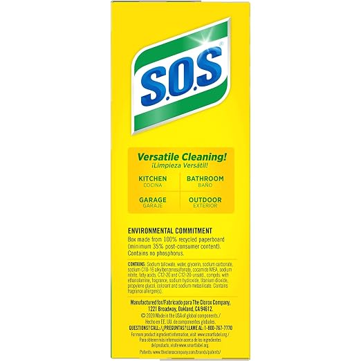 S.O.S Steel Wool Soap Pads, Lemon Fresh, 10 Count