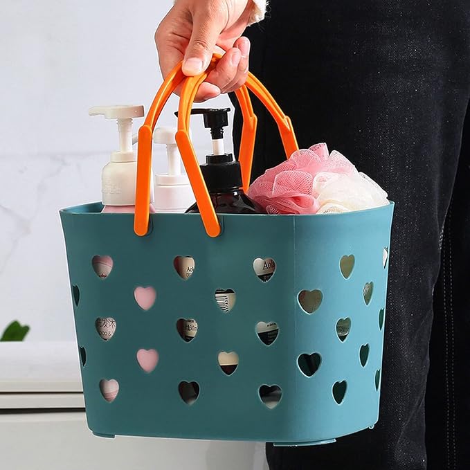 Anyoifax Portable Shower Caddy Tote Plastic Storage Basket with Handle Box Organizer Bin for Bathroom, Pantry, Kitchen, College Dorm, Garage - Blue | Bathroom Caddy Storage Tote Cleaning Supply Caddy for College Dorm, Kitchen, Pantry, Garage