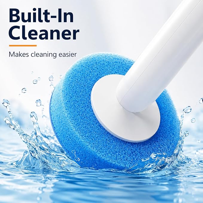 Disposable Toilet Cleaning Brush Kit with 18 Refill Heads, One-Press Release, Built-in Cleaning Solution, Wall-Mounted Storage, Ideal for Bathroom, Home, Rental and Airbnb