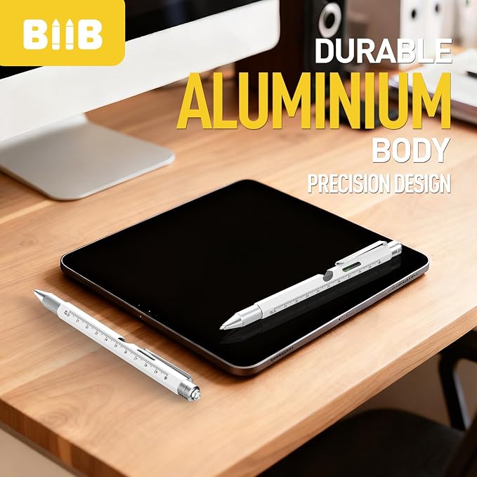 BIIB Gifts for Men 9 in 1 Multitool Pen, Mens Gifts for Him Dad Husband, Dad Gifts from Wife Daughter, Gift for Mens Who Have Everything, Cool Gadgets for Men, Useful Tools