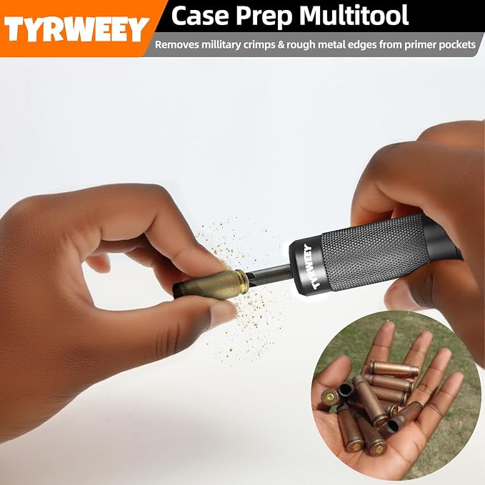 Case Prep Multitool, Case Chamfer Deburring Tools for Reloading | All-in-One Case Prep Kit, Fits .17-.45 calibers, Sharp cutting performance, Portable storage handle, Pro Reloading Tool