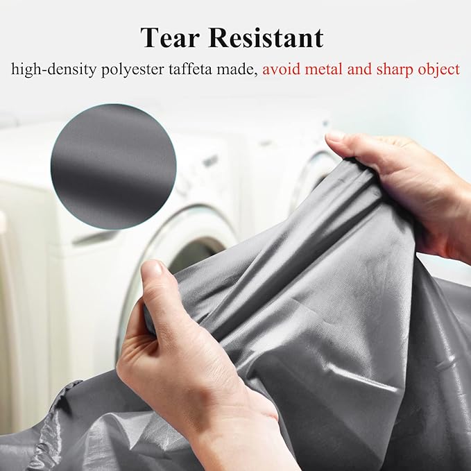 OTraki 2 Pack Laundry Bag Extra Large 28x45 Inch Drawstrings Laundry Hamper Liner Storage Bag XL Dirty Clothes Organizer Heavy Duty Laundry Bag Don't Drying, Melting 140-176℉ (Grey) | Drawstrings Laundry Hamper Liner Storage Bag XL Dirty Clothes Organi...