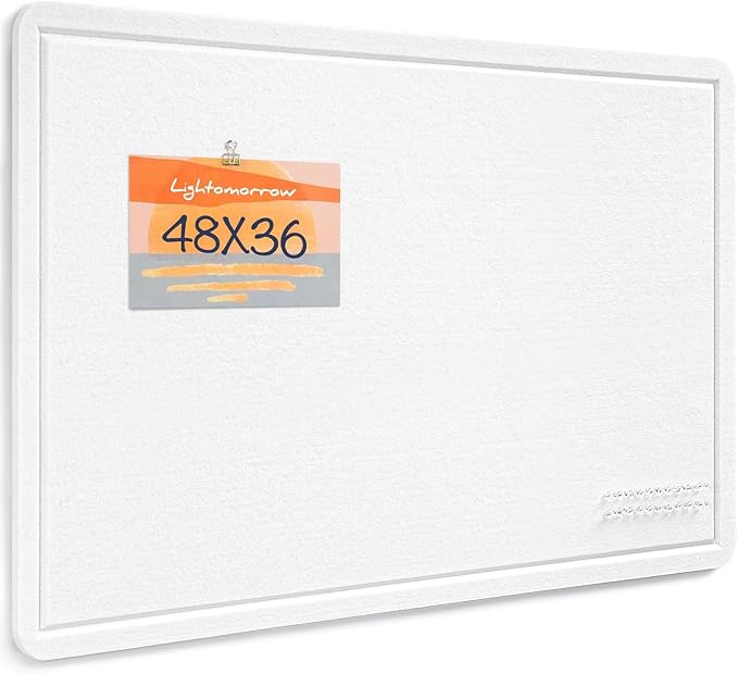 Felt Bulletin Board 48x36 inches, Decorative Pin Board for Home & Office | Cork Board Alternative for Wall with Push Pins, Display Mood Board for Photos, Notes & Reminders