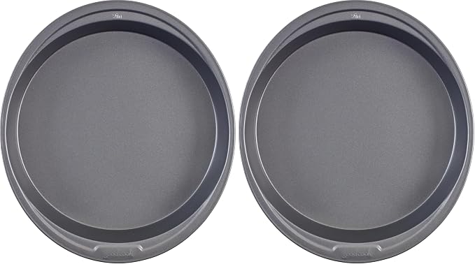 GoodCook Everyday Nonstick Steel Round Cake Pan, 9", Gray (Pack of 2)
