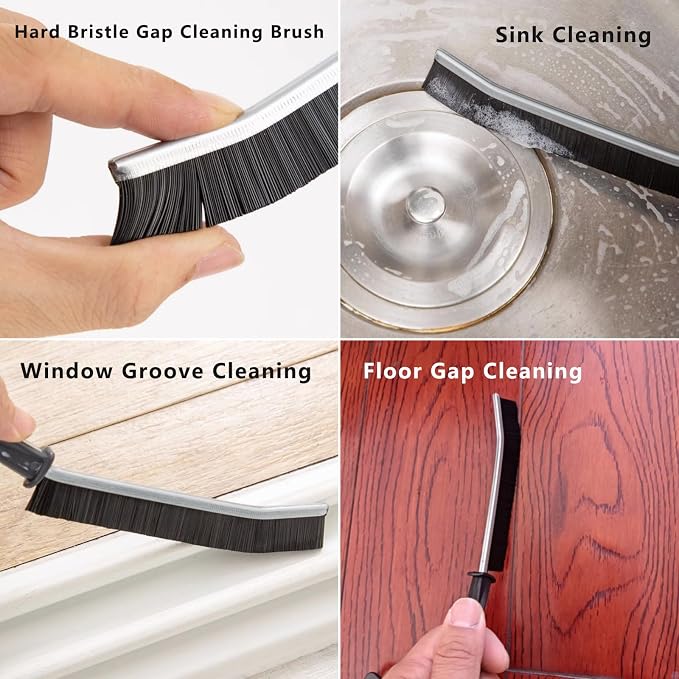 CRAFNEW 18Pcs Crevice Cleaning Brush Set | All-Round Small Space Scrub Brushes for Tile Grout, Window Tracks, Car Air Vents, Kitchen Sinks, Bathroom Narrow Grooves