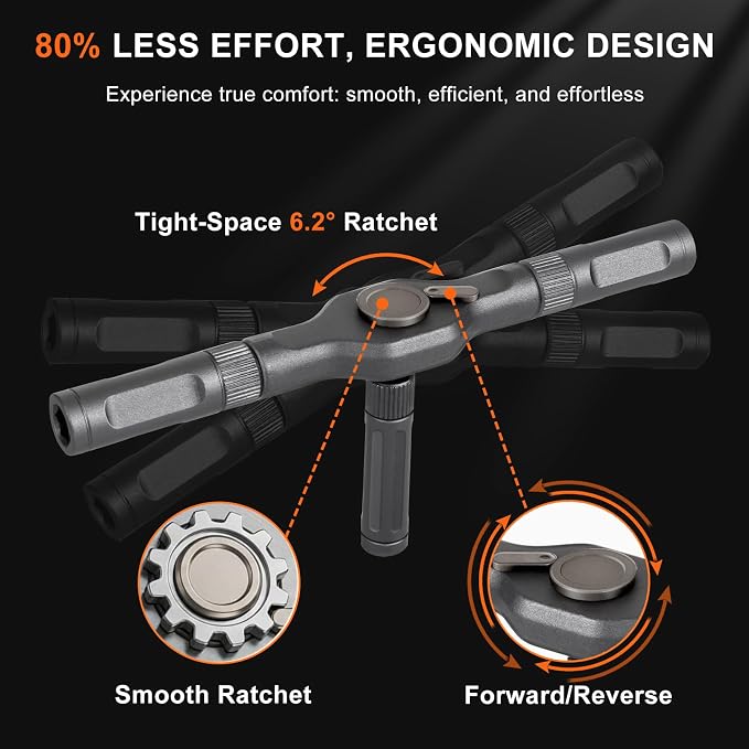 42 in 1 Magnetic Screwdriver Set, Ratcheting Screwdriver with S2 Steel Bits & Case, Screw Driver Tool Kit for Furniture, Tight Spaces, Electronics - Ideal Gift for Men, Women & DIYers (Orange)