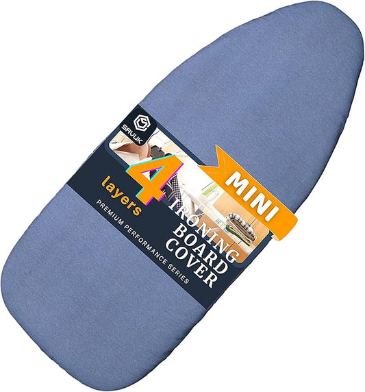 12.5 X 30 inch Smart Table top Ironing Board Cover and Pad with Standard Size, Fits Small, Mini Board, Easy Placement, Extra Thick Padding, Elastic Cord, Heat Resistance (12.5" X 30", Blue)