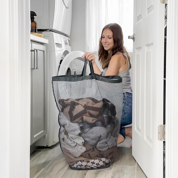 Goodpick 100L Large Rolling Laundry Hamper with Lid, Gray | Wheels Design, Removable Wash Bag, Collapsible, Bedroom & Bathroom Organization, Clothes, Blankets & Bedding Storage