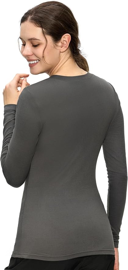 COZYFIT Women’s Underscrub Tee, V-Neck Long Sleeve Undershirt | Soft & Easy Care Fabric, Slim Fit, Smooth Touch, Comfort V-Neck Tee, Machine Wash, Multiple Sizes for Choose