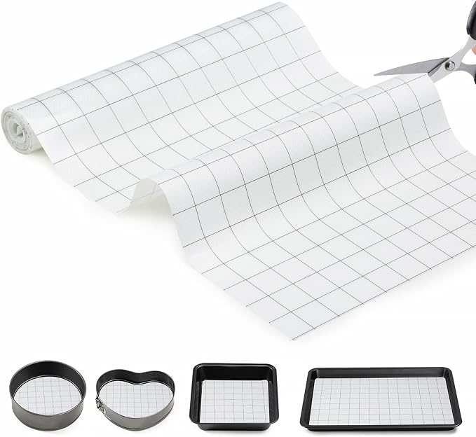 Silicone Baking Mat Roll, 12IN*5.25FT Non Stick Heat Resistant Baking Mats,No Slip Reusable Freeze Dryer Mat,Pastry Mat,Countertop Mat, Cut to size fit different Sharp Oven Pans Dishes Tins, White