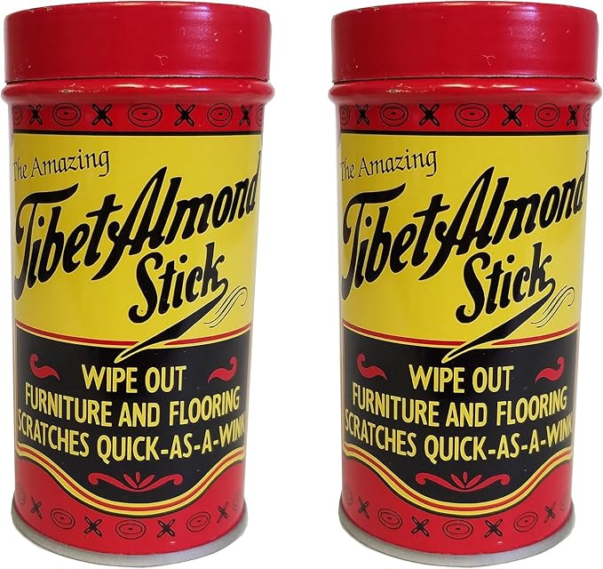 Tibet Almond Stick Scratch Remover - Touch Up and Repair Hardwood, Furniture, Floors Instantly - All-In-One Kit for Restoration of Cabinets, Vinyl, and More - Odorless, Colorless, Non-Toxic (2 Pack)