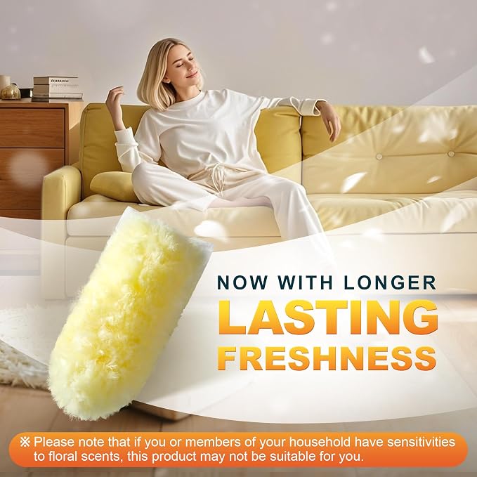 Heavy Duty Duster Refills for Swiffer Duster, 24 Count Yellow Refills with 1 Handle, Disposable Dusters for Cleaning Electronics, Furniture, Blinds