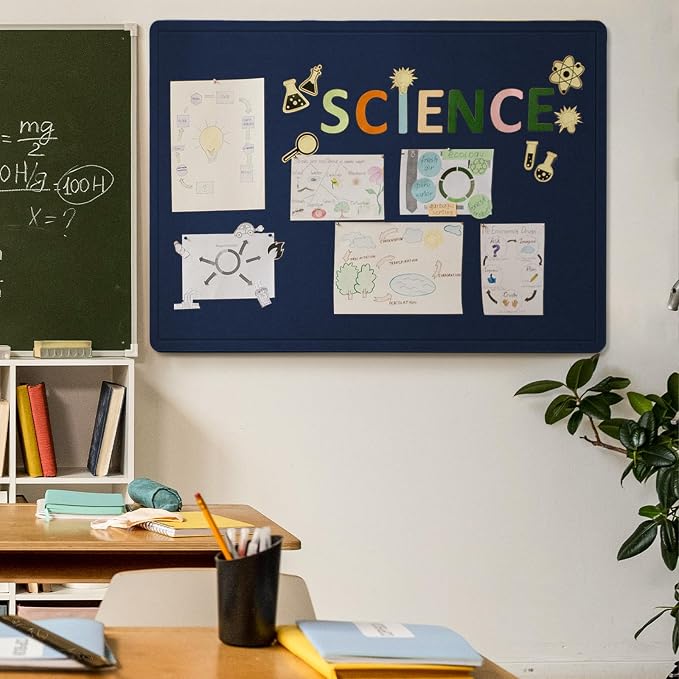 Felt Bulletin Board 48x36 inches, Decorative Pin Board for Home & Office | Cork Board Alternative for Wall with Push Pins, Display Mood Board for Photos, Notes & Reminders