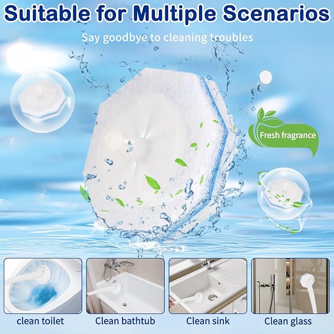 120 Count Toilet Brush - Disposable 3-Layer Thickened Toilet Bowl Wand Refill, Replacement Heads for Bathroom Cleaning, Compatible with Clorox Toilet Brush, 5X Cleaning Power | No Falling Apart