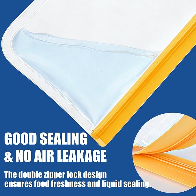 26Pack Reusable Silicone Bags, 3 Size Leakproof Food Storage Bags Dishwasher Safe, Silicone Bags Containers for Meal Prep Containers, Salad Fruit, Vegetables, Home Organization, Lunch Sandwich Bag