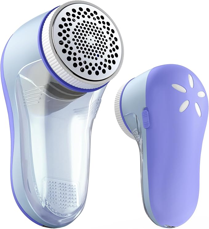 POPCHOSE Fabric Shaver, Lint Shaver with 6-Leaf Blade, Rechargeable | Lint Remover with Type-C Fast Charing Port, Sweater Defuzzer, Clothes Shaver for Couch, Furniture, Blanket, Remove Pilling