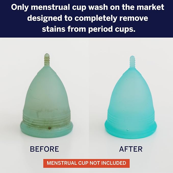 Pixie Cup Stain Remover - The Only Sterilizer Cleaner that Will Remove Stains On Your Reusable Menstrual Discs & Period Cups - Organic and Natural Ingredients for Feminine Care (5 Packets)