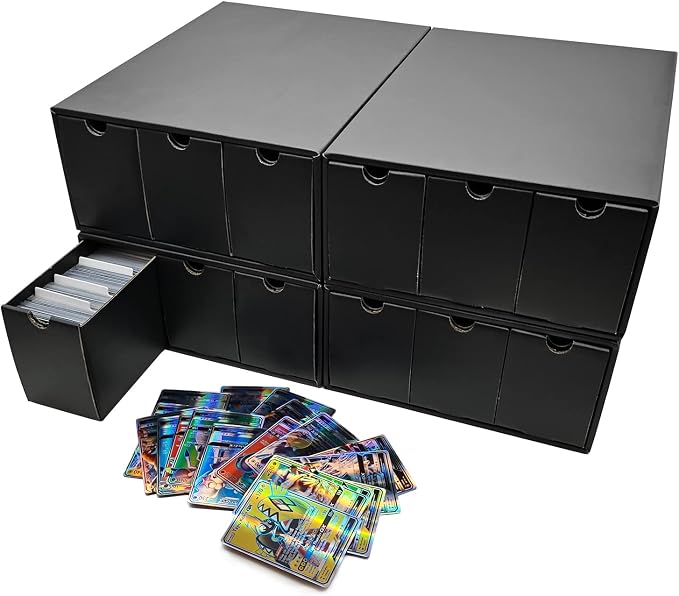 Fageverld Trading Card Storage Box, Collector Cardboard Card Box with 50 Dividers for MTG TCG Magic Baseball Sports Cards Collection, 12 Drawers