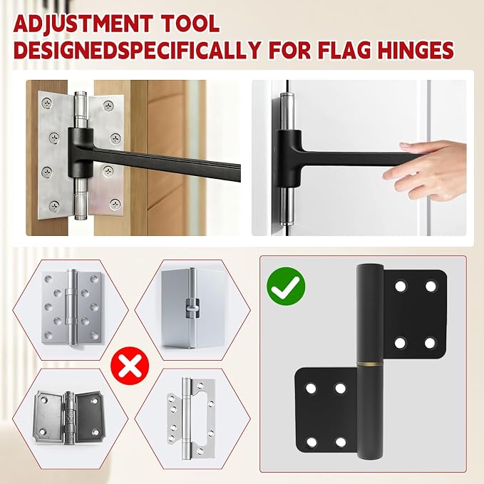 Vdsfand 3PCS Door Hinge Adjustment Tool Kit Door Gap Adjustment Tool for Precise Hinge Gap Adjustment Upgraded Door Hinge Tool for Installation and Repair of Residential and Commercial