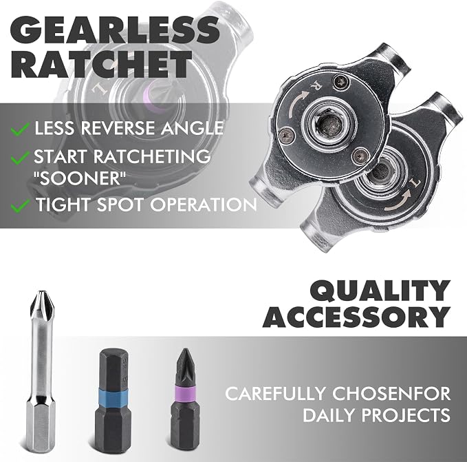 Ratchet Screwdriver Set, magnetic Screwdriver sets, S2 Steel Bits, DIY Combination Flexible Shaft, Suitable for Furniture Assembly, Precision Electrical Appliance Repair, Bicycle Tools