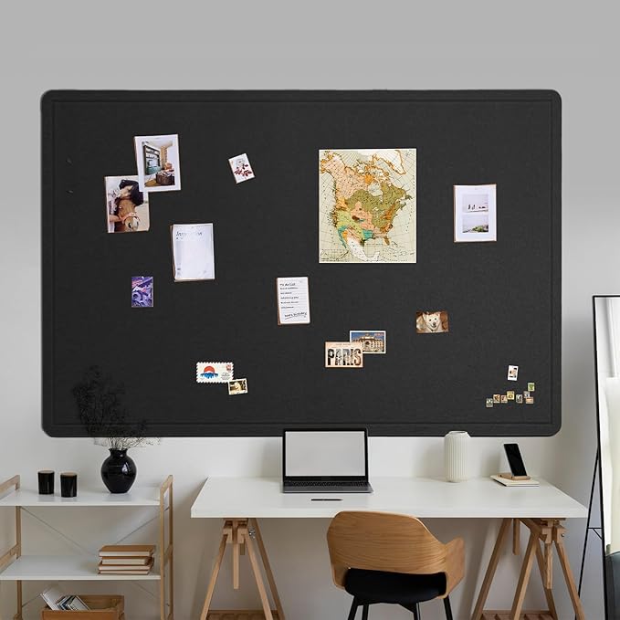 Felt Bulletin Board 72x48 inches, Decorative Pin Board for Home & Office | Cork Board Alternative for Wall with Push Pins, Display Mood Board for Photos, Notes & Reminders
