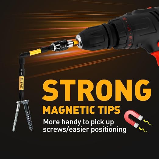 6-Piece Phillips Bit #2 Impact, 2 Inch Magnetic Phillips Head Drill & Screwdriver Bit with Magnetic Bit Holder, S2 Steel, 1/4" Hex Shank, PH2 for Impact Driver, Professional & DIY Use