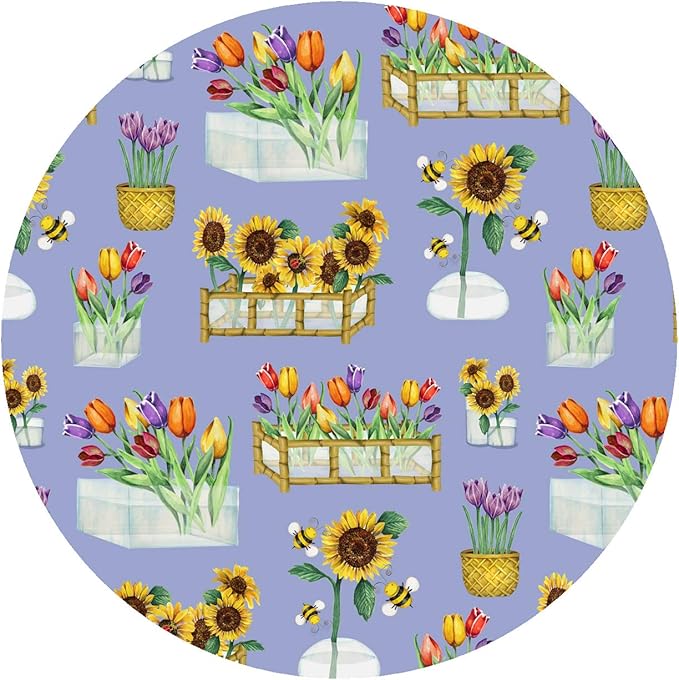 Andreas Silicone Jar Opener, GG Flower Garden – 6.25" Non-Slip Lid Gripper & Garlic Peeler, Dishwasher Safe, Multi-Use, Durable Silicone & Fabric, Made in the USA, JO-GGFG