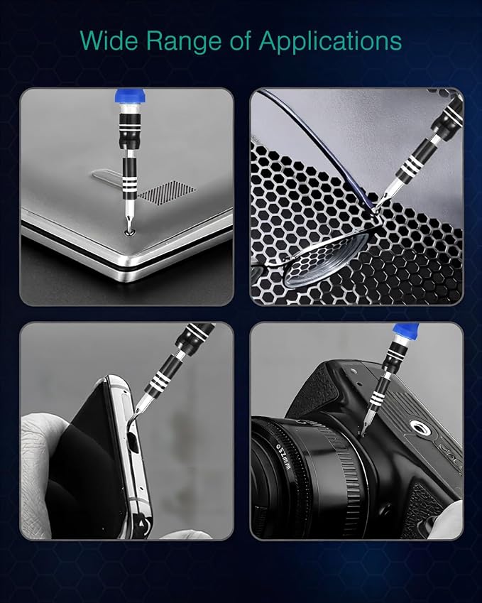 ORIA Precision Screwdriver Set, 61 in 1 Small Screwdriver Set with 57 Precision Bits, Portable Repair Tool Kit, Magnetic Screw Driver Kit with Extension Rod for Smartphone, PC, Watch,Toys, Blue