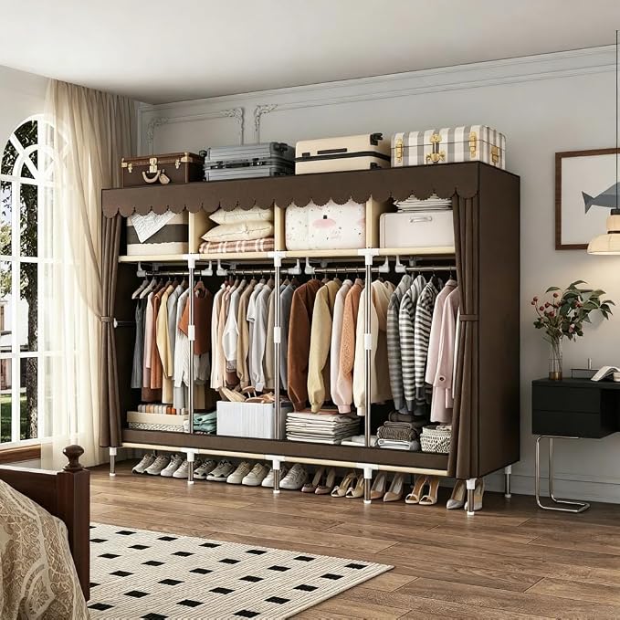 Portable Closet Wardrobe with Drawers for Bedroom，Apartment and Living Room
