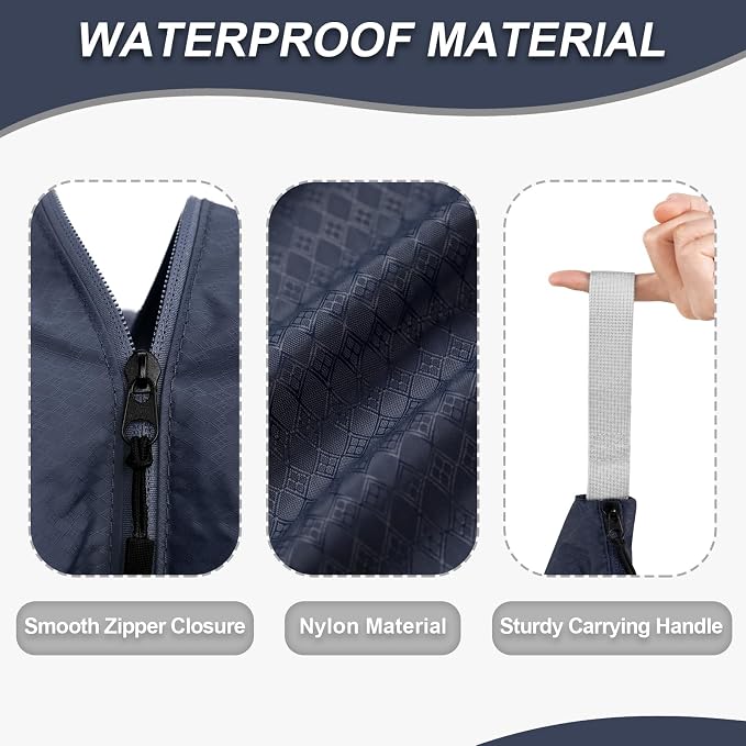 Wiseboy 120L Extra Large Travel Laundry Bag with Heavy-Duty Zipper, Navy | Water-Resistant Nylon Dirty Clothes Organizer for College Dorm, Camping, Tear-Resistant Storage Bag for Laundry Mat & Moving