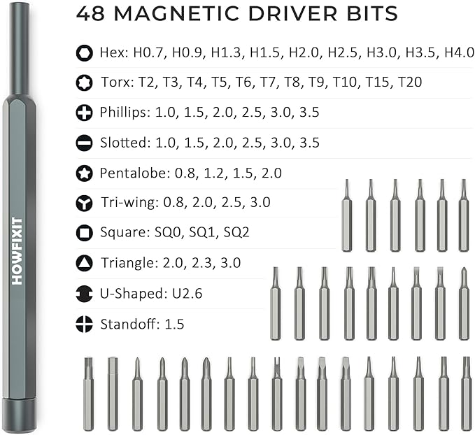 PRO 48 Bit Precision Screwdriver Set for iPhone, Smartphone, MacBook, Laptop, Tablet, Camera, Switch, PS5, Xbox, Game Console & Controller Repair