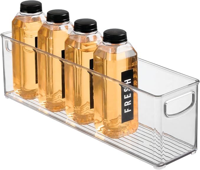 iDesign Plastic Stackable Storage Bin, Clear | Perfect to Hold Breast Milk Bags
