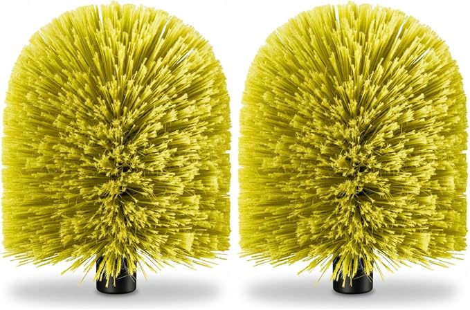 2 Pack Screw on Webster Cobweb Duster Head for Pole,Spider Web Remover Brush, Cobweb Duster Head Attachment,Fits Standard 3/4 inch Threaded Poles(Big, Green)
