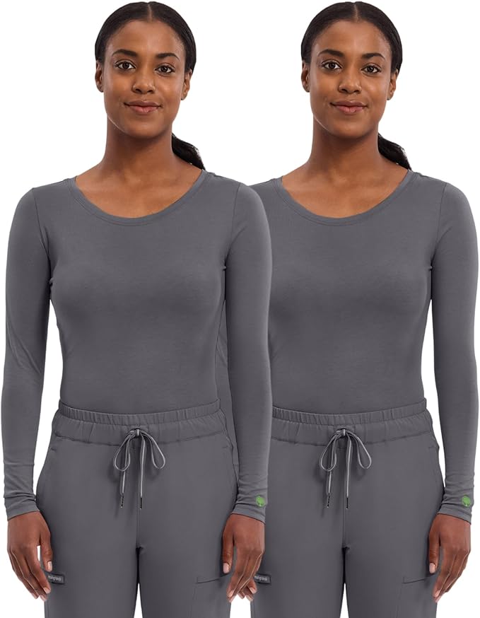Healing Hands Underscrub Long Sleeve Women Knits Scrub Tops | Soft Cotton Blend Knit, Breathable Stretch Comfort, Machine Wash, Easy Care Fabric, Ideal For Layering Under Scrubs