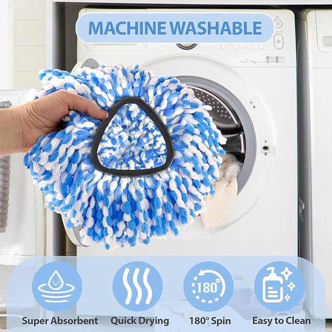 Nuorest Spin Mop Replacement Heads, Microfiber Mop Refills, Easy to Replace (6 Heads)