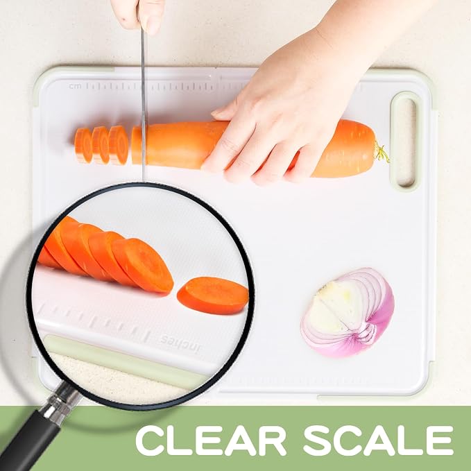 All-in-One Foldable Cutting Board Portable for Camping or Daily Use | with Ruler, Non-Slip Base & Reversible Sides, Space Saving Kitchen Board, Dishwasher Safe